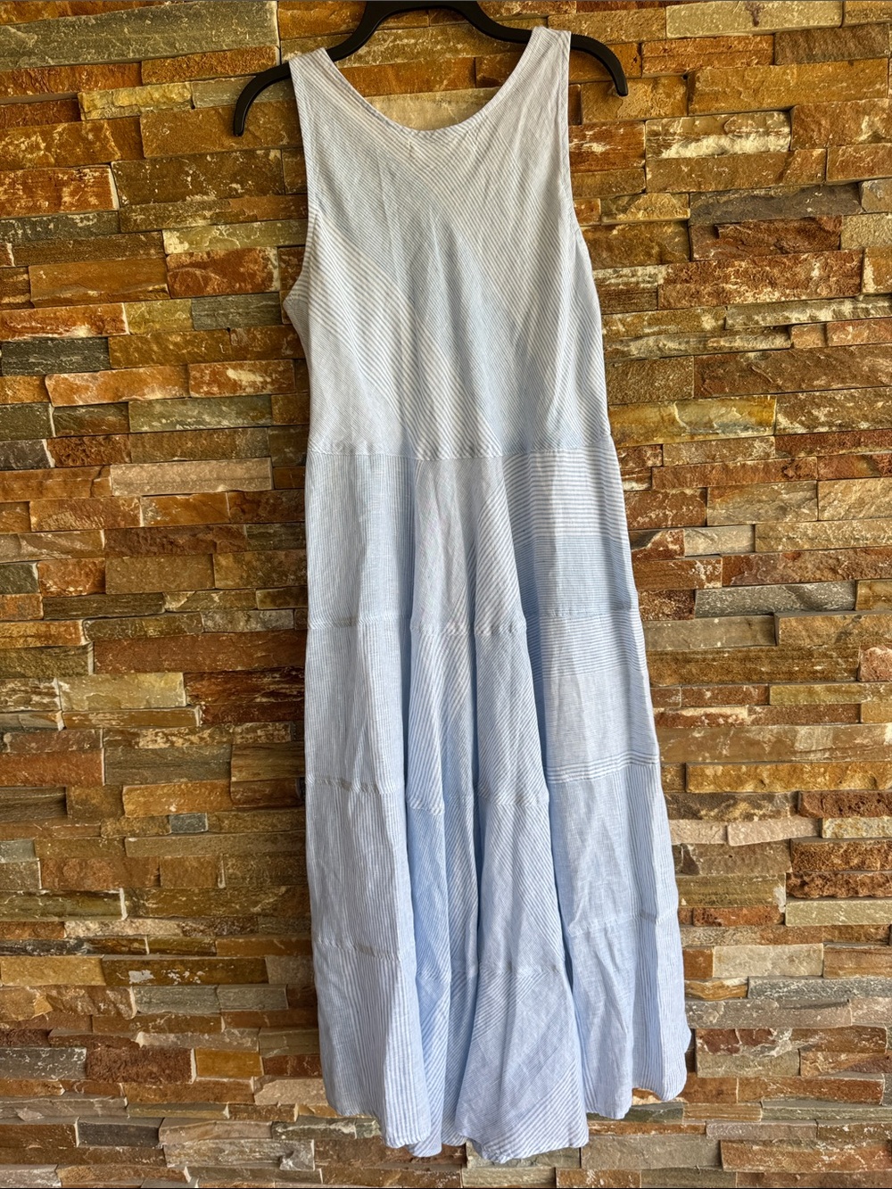 CP Shades Gorsuch Linen Maxi Dress Light Blue White No Size Tag Measure Listed - Picture 15 of 16